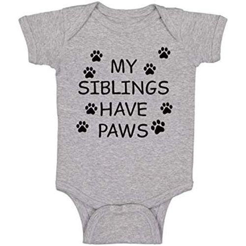My Sibling have Paws - Funny Baby Essentials Bodysuit - Cute Newborn Outfit Boy Girls Clothes