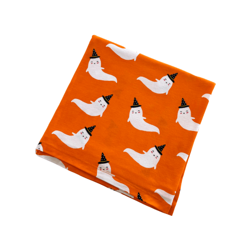 Stretch Swaddle Blanket, Orange Ghost