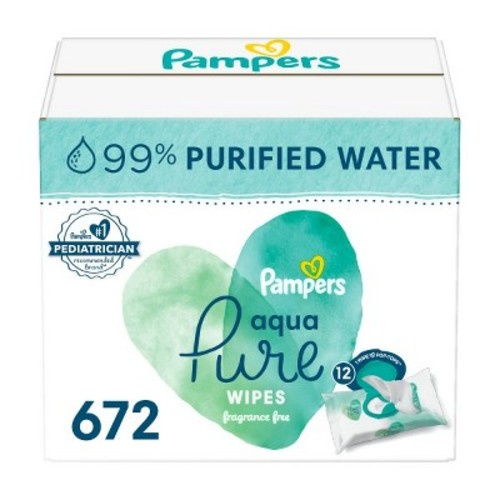 Pampers Aqua Pure Sensitive Baby Wipes (Select Count)