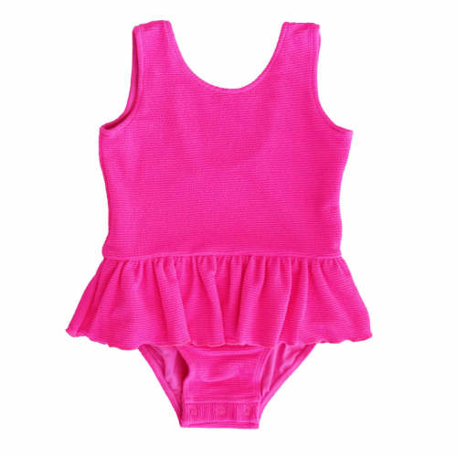 Caden Lane® | Crinkle One-Piece With Skirt In Neon Pink