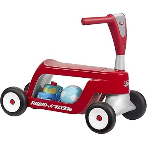 Radio Flyer Scoot 2 Scooter, Toddler Scooter or Ride On, For Kids Ages 1–4 Years, Red Ride On Toy, Large