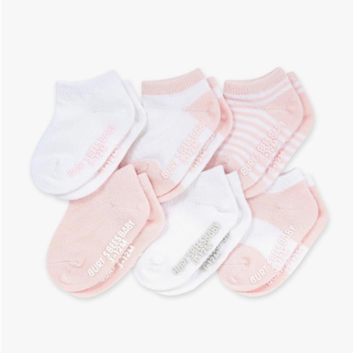 Burt's Bees Baby Unisex Baby Socks Ankle or Crew Height Made with Soft Organic Cotton, 6 Packs with Non-Slip Grips for Babies