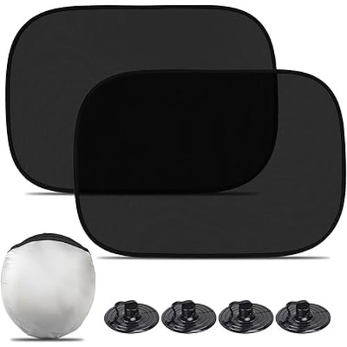 Car Window Shade for Baby (21"x14"), 2 Pack Car Window Shades, Window Shade for Baby in Car with Suction Cups, Complete Kids/Adults/Pets Sun Protection from UV Rays