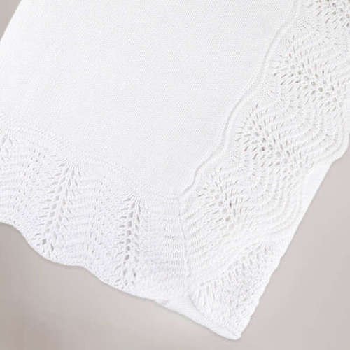 Traditional Knitted Baby Blanket, White - Babyblooms | Maisonette