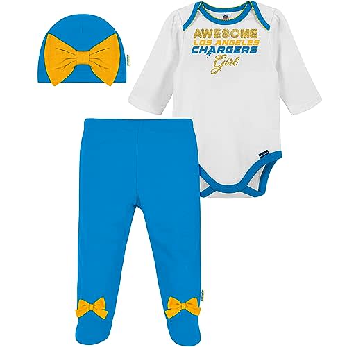 Gerber NFL Baby Girls Nfl Team Footed Pant and Bodysuit Gift Set