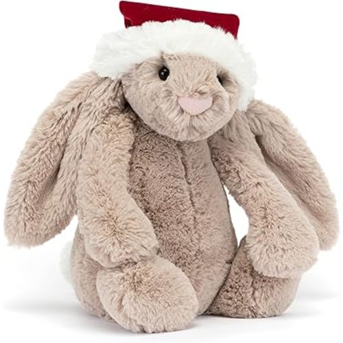 Jellycat Bashful Christmas Bunny Stuffed Animal, Medium 12 inches | Rabbit & Bunny Plush Toy | Classic Children's Gift