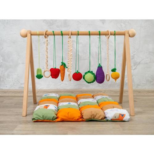 Crochet veggie play toys for baby mobile
