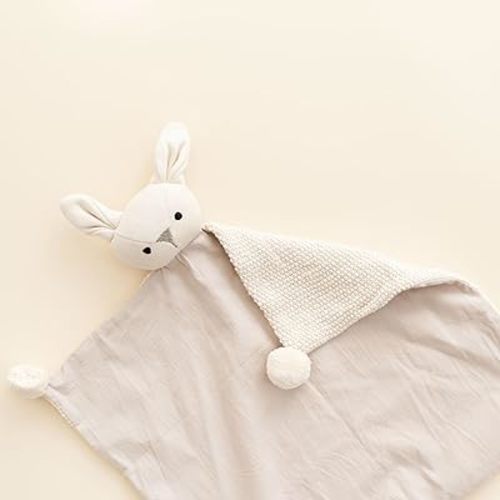 Crane Baby Lovey, Security Blankets for Babies, Ollie The Bunny Security Blanket, Soft 100% Organic Cotton Blanket Bunny Items, Organic Baby Items, Loveys for Babies