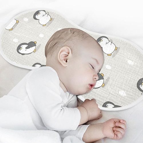 Cute Cartoon Penguin Muslin Baby Burp Cloths, Large Absorbent Cotton Muslin Burp Cloths Set of 1, Washcloths, Face Towel, Bibs for Newborn Boys Girls, 11 x22 Inch - 11x22 In - 1Pack - A4