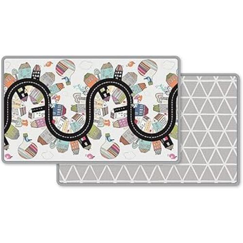 Skip Hop Baby Play Mat, Reversible Foam Floor Mat, 86" x 52", Vibrant Village