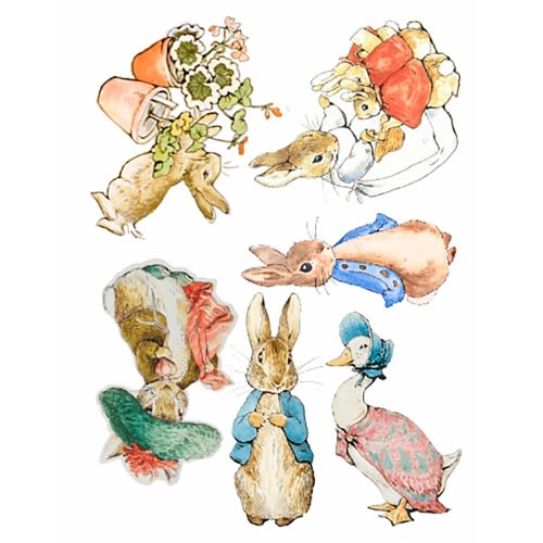 Gorgeous Peter Rabbit and friends vinyl decals stickers Digitally cut ( no white edges ) - just peel and stick ( pack of 6 images )