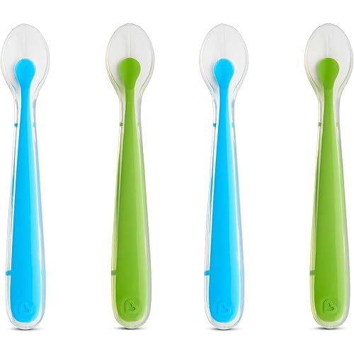 Munchkin® Gentle™ Silicone Spoons, 4 Pack, Blue/Green