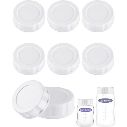 Baby Bottle Caps Compatible with Lansinoh Bottles, 8 count