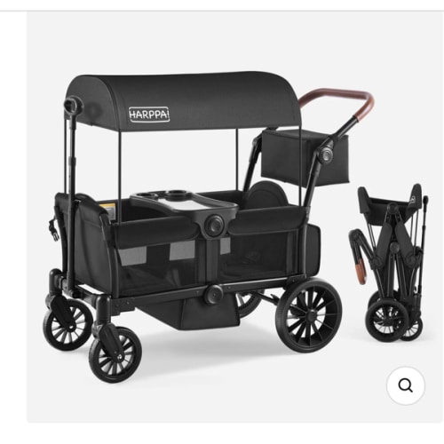 HARPPA | All-Terrain Wagon Stroller for 2 with Canopy – Foldable 2-Seat Wagon for Beach, Park & Camping Adventures