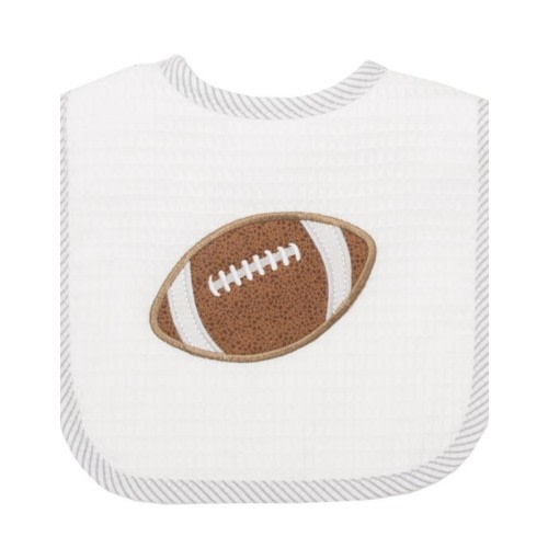 3 Marthas Football Bib Gray - Spoiled Sweet Boutique - Spoiled Sweet Boutique