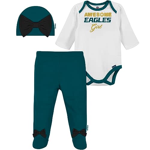 Gerber NFL Baby Girls Nfl Team Footed Pant and Bodysuit Gift Set