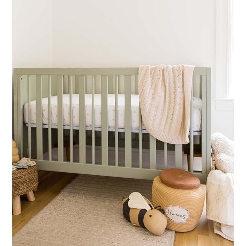 Burt's Bees Baby Essential Organic Cotton Fitted Crib Sheet, Breathable for Boy Girl Standard Crib & Toddler Mattresses