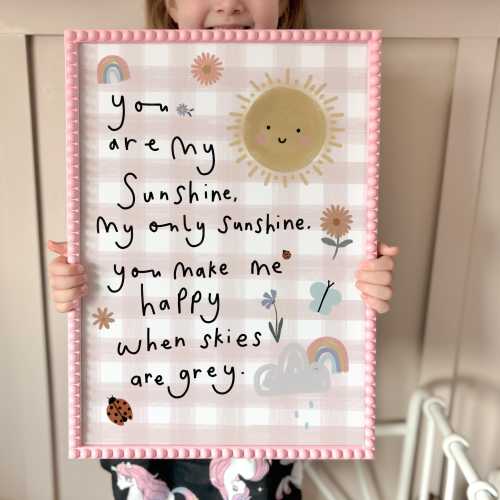 You Are My Sunshine Gingham Quote Print