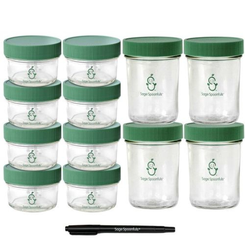 Sage Spoonfuls Glass Baby Food Storage Containers - 12pk