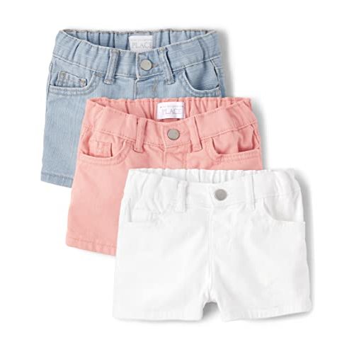 The Children's Place Baby Toddler Girls Denim Shortie Shorts 3 Pack