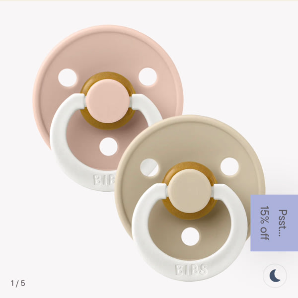 BIBS Colour GLOW 2 Pack Pacifiers - Blush and Vanilla – Bibsworld store US