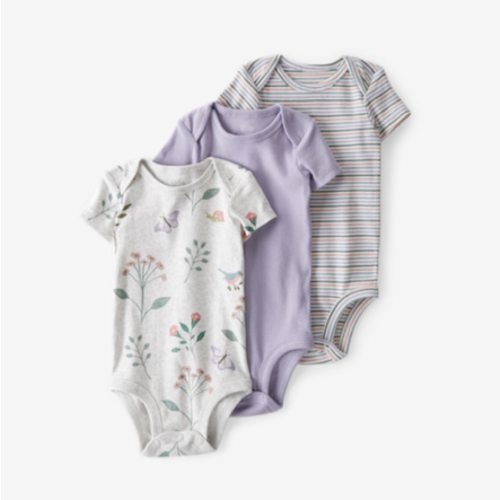 little planet by carter's Unisex 3-pack Short Sleeve Bodysuits Made With Organic Cotton