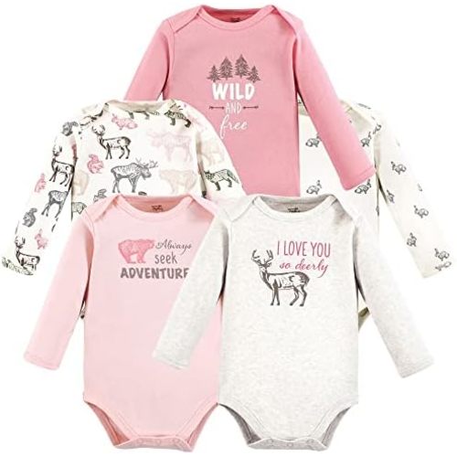 Touched by Nature baby-girls Organic Cotton Long-sleeve Bodysuits