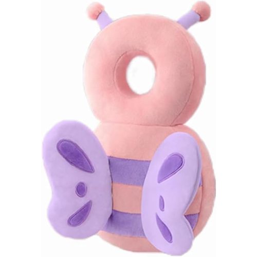 PandaEar Sac à dos de protection pour bébé, protecteur de tête de marche pour tout-petit, coussin de protection de tête réglable, rose