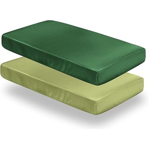 SiinvdaBZX 2 Pcs Satin Crib Sheets for Baby Hair, Silky Soft Fitted Crib Sheets for Standard Crib and Toddler Mattress (Emerald & Sage Green, 52 x 28 x 8In)