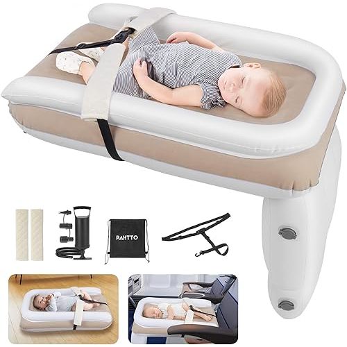 Inflatable Airplane Bed for Kids, Portable Toddlers Airplane Blow Up Bed for Travel, Baby Airplane Mattress with Hand Pump, Toddler Airplane Travel Essentials