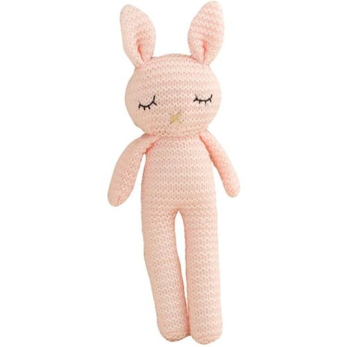 KITA Knitted Bunny Plush Toy for Children and Pets, Crochet Plush Animal Toy, Sleepy Head Bunny, Soft Very Cute Stuffed Toy (Pink) (Pink)