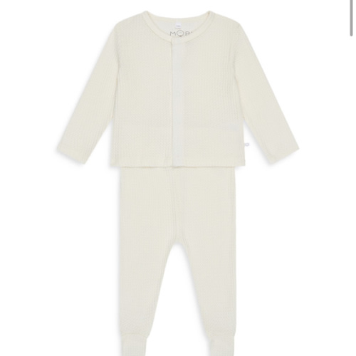 Unisex Waffle Cardigan & Footed Leggings Outfit - Baby