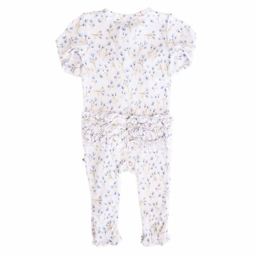 Blake's Blooms Waffle Bamboo Zipper Ruffle Footie