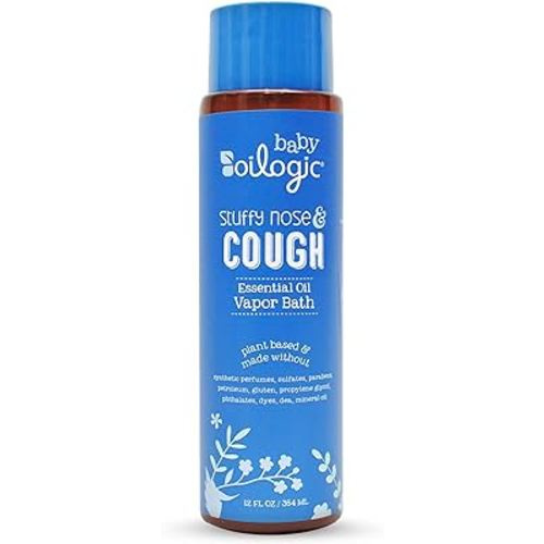 Oilogic Stuffy Nose and Cough Vapor Bath Relief for Babies & Toddlers, Essential Oil Breathe Blend - Naturally Soothes with 100% Pure Lavandin, Orange, Eucalyptus Oil & More - 354ml (12 fl oz)