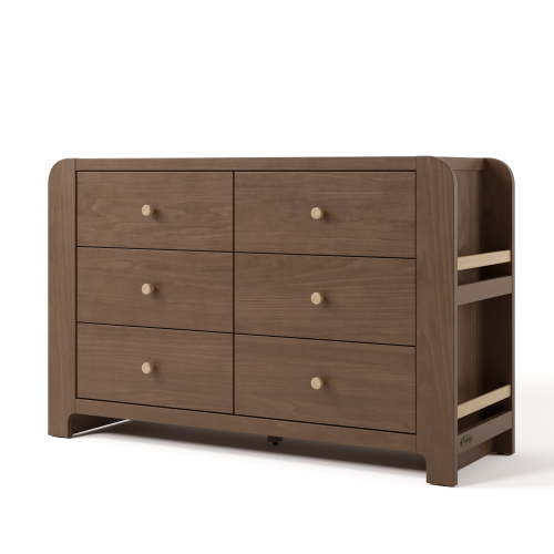 Graco Read-with-Me 6 Drawer Chest with Bookshelves, Hazelnut with Driftwood