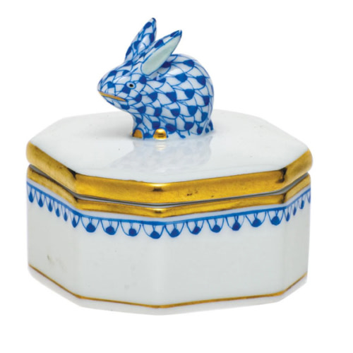 Herend Petite Octagonal Box - Bunny