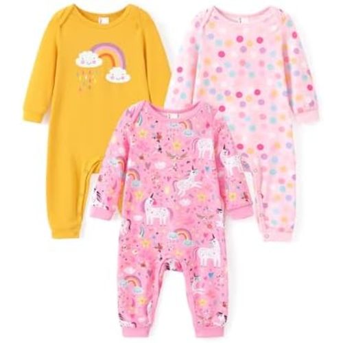 PATPAT Baby 3 Pack Long Sleeves Bodysuits Infant Jumpsuit Toddlers Newborn Clothes 0-24 Months