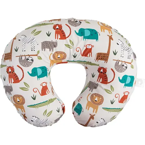 Boppy Nursing Pillow Original Support, Neutral Jungle Colors, Ergonomic Nursing Essentials for Bottle and Breastfeeding, Firm Fiber Fill, with Removable Nursing Pillow Cover, Machine Washable