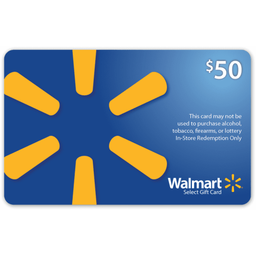 Charitable $50 Walmart Gift Card (Alcohol/Tobacco/Lottery/Firearms Prohibited)