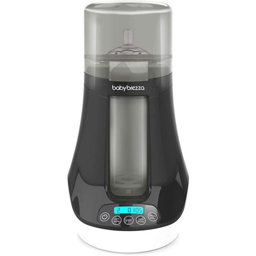 Baby Brezza Electric Baby Bottle Warmer, Breast Milk + Baby Food Warmer and Defroster - Universal Fits All Feeding Bottles:Glass, Plastic, Small, Large + Digital Display,Black and White