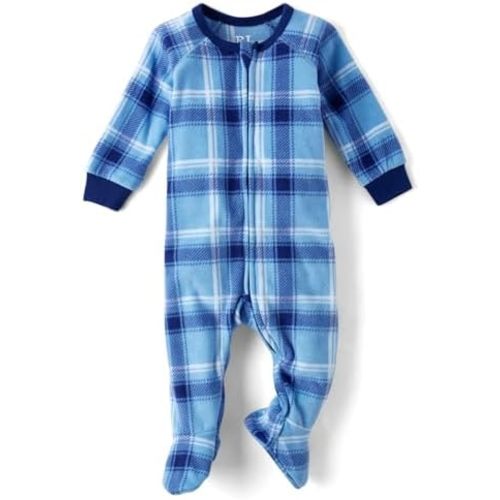 The Children's Place Baby Boys' and Toddler Fleece Long Sleeve Zip Front One Piece Footed Pajamas,Sleep & Play