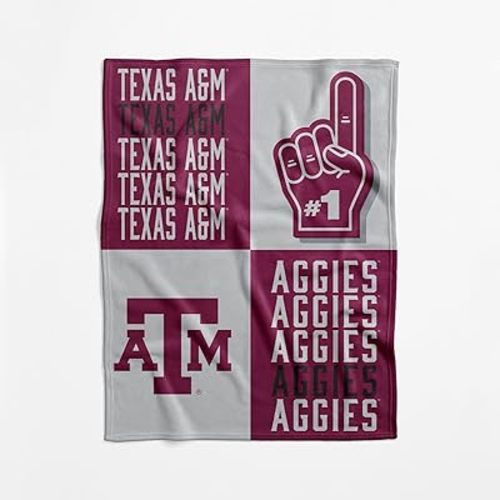 NCAA Officially Licensed Baby Swaddle Blanket, 40 x 50 in, Soft Lightweight Polyester, Domino Design