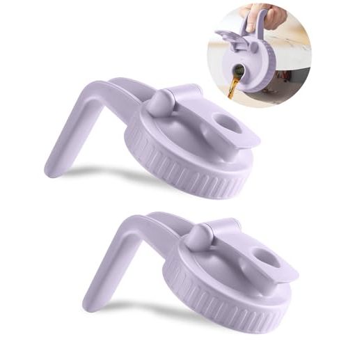 2 Pack Wide Mouth Mason Jar Lids V-Shaped with Handle, Mason Jar Pour Spout Lid with Extended Flip Lid Easy to Open, Airtight Leak Proof and Durable
