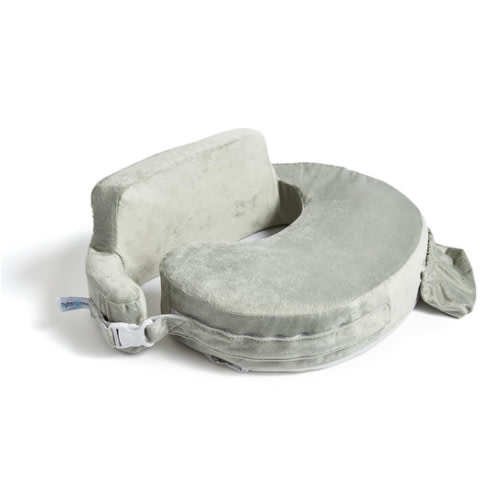 My Brest Friend Super Deluxe Nursing Pillow - Enhanced Comfort & Ergonomic Breastfeeding Pillow for Ultimate Support For Mom & Baby - Adjustable and with Handy Side Pocket, Platinum