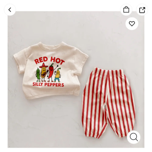 RED HOT SILLY PEPPERS 2 Piece Baby Pants Sets