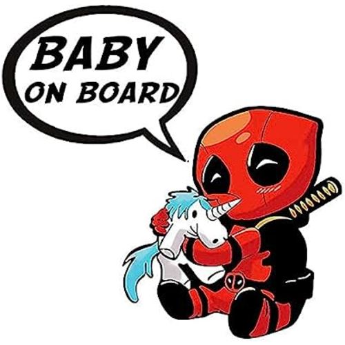 EARLFAMILY 5.1'' for Baby on Board Cartoon Car Stickers and Decal Occlusion Scratch Waterproof Vinyl 3D DIY Sticker