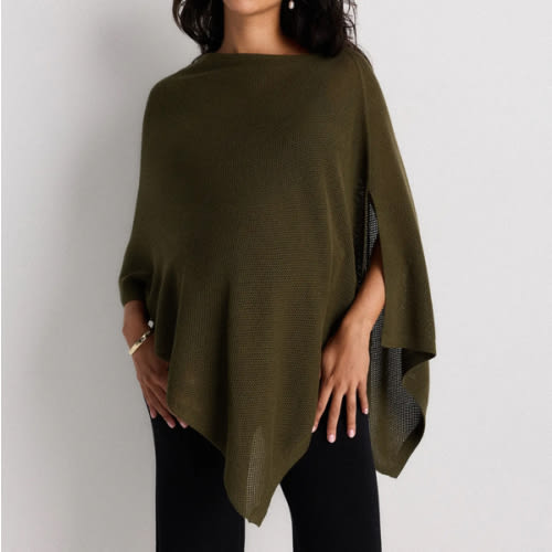 Lightweight Cotton Cashmere Nursing Shawl in Olive