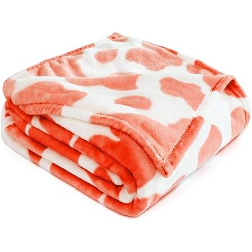 Lightweight Orange Kids Blanket Soft Cozy Girls Fleece Blanket Orange Gifts Decor Stuff Toys Fuzzy Throw Blanket for Kids Boys Toddlers Birthday