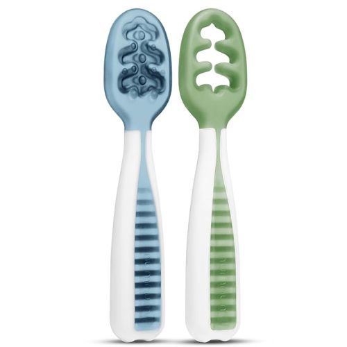NumNum Baby Spoons Set, Blue/Green