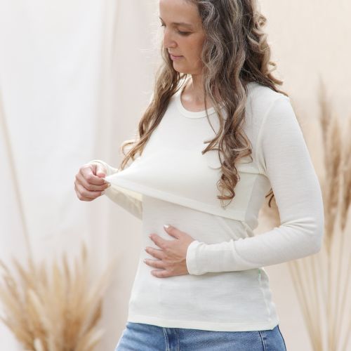 Wool breastfeeding shirt